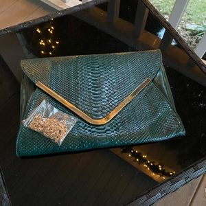 Forest green clutch